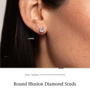 Ring Concierge Round Illusion Diamond Studs Large Natural Diamonds